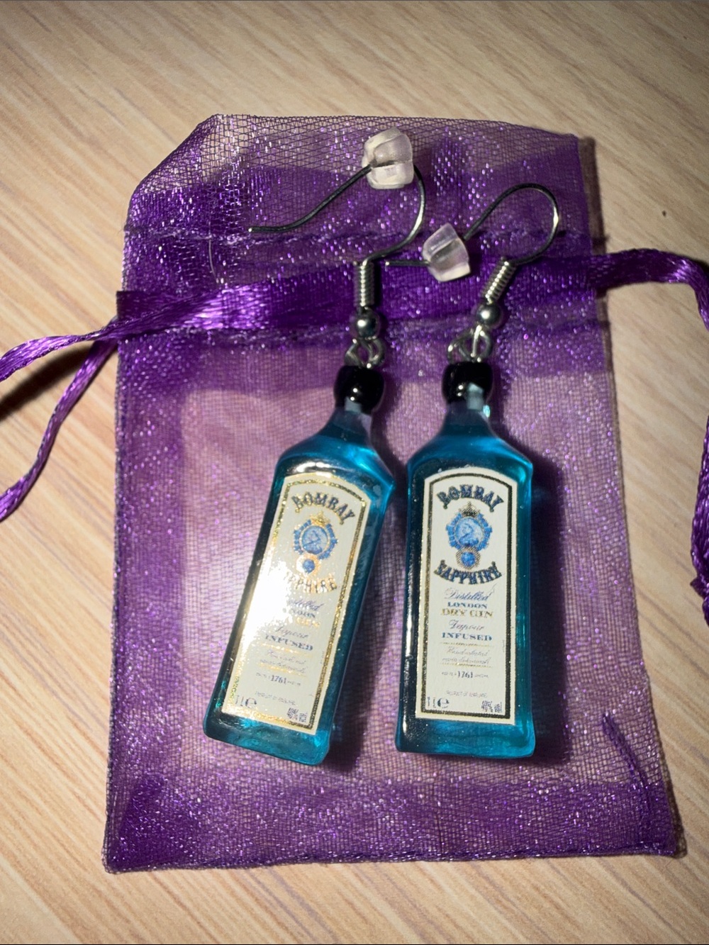 Blue Bombay Sapphire charm earrings